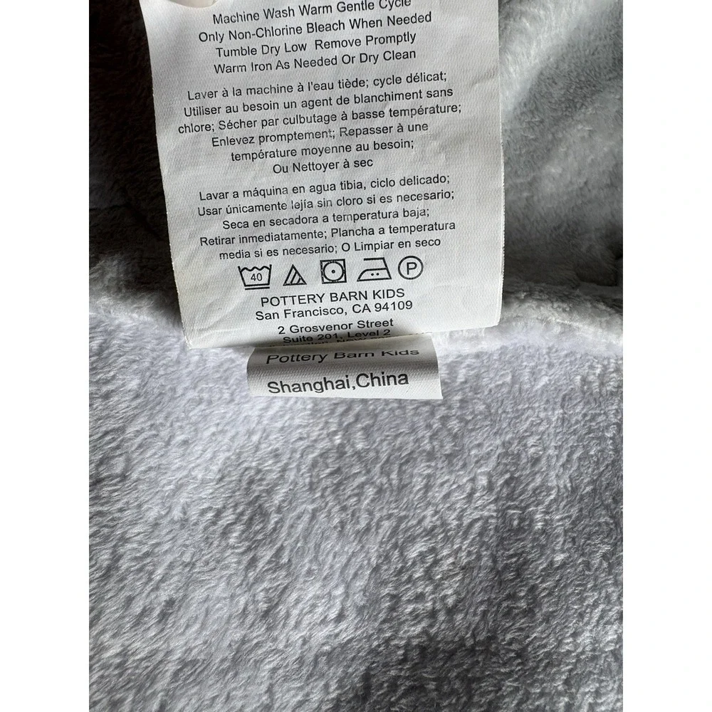 Pottery Barn Kids Gray White Reversible Soft Plush 30x40